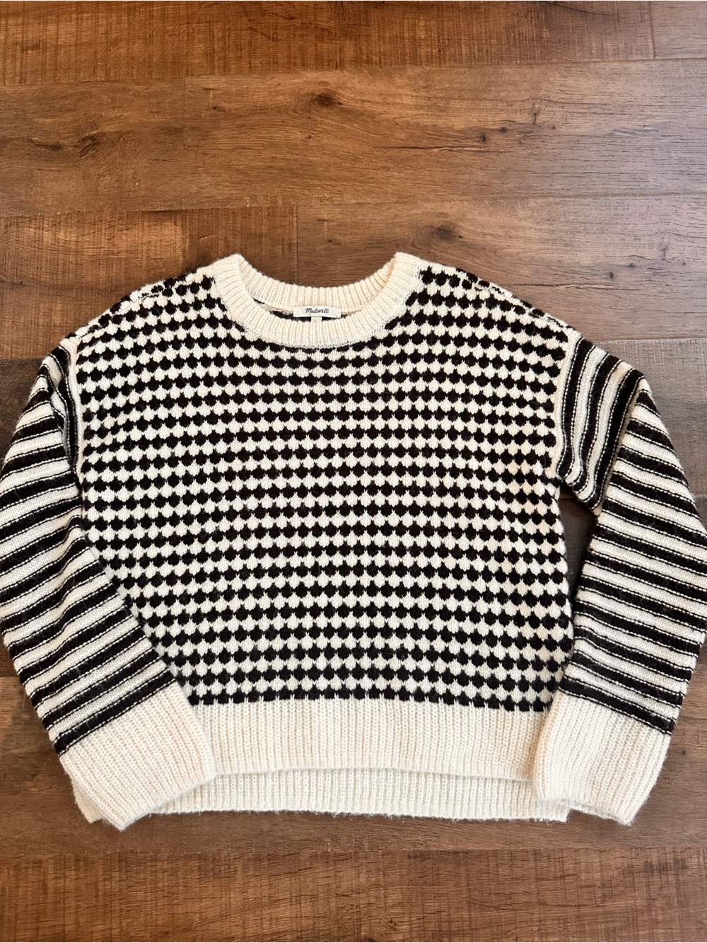Madewell black  & Cream Patterned Women's Sweater size XS